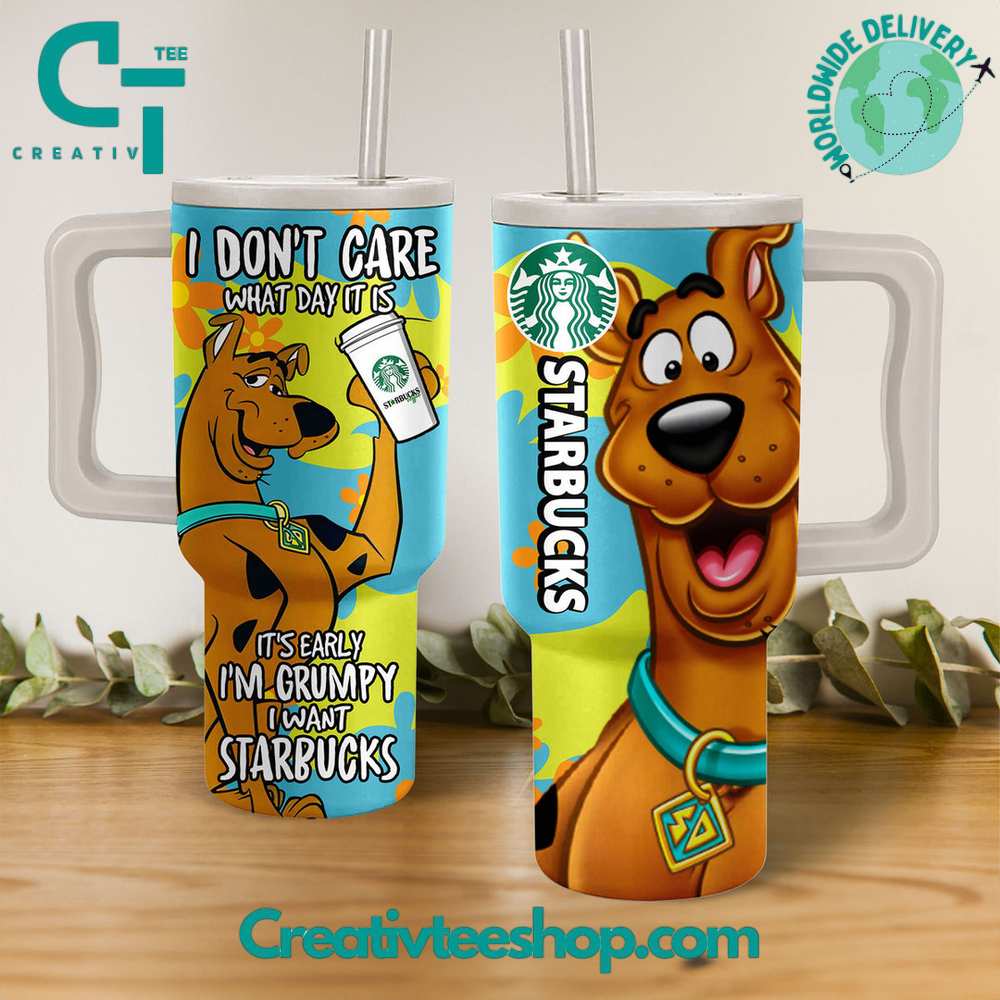 Scooby Doo x Gucci Cartoon Custom Stanley Quencher 40oz Stainless Steel Tumbler With Handle