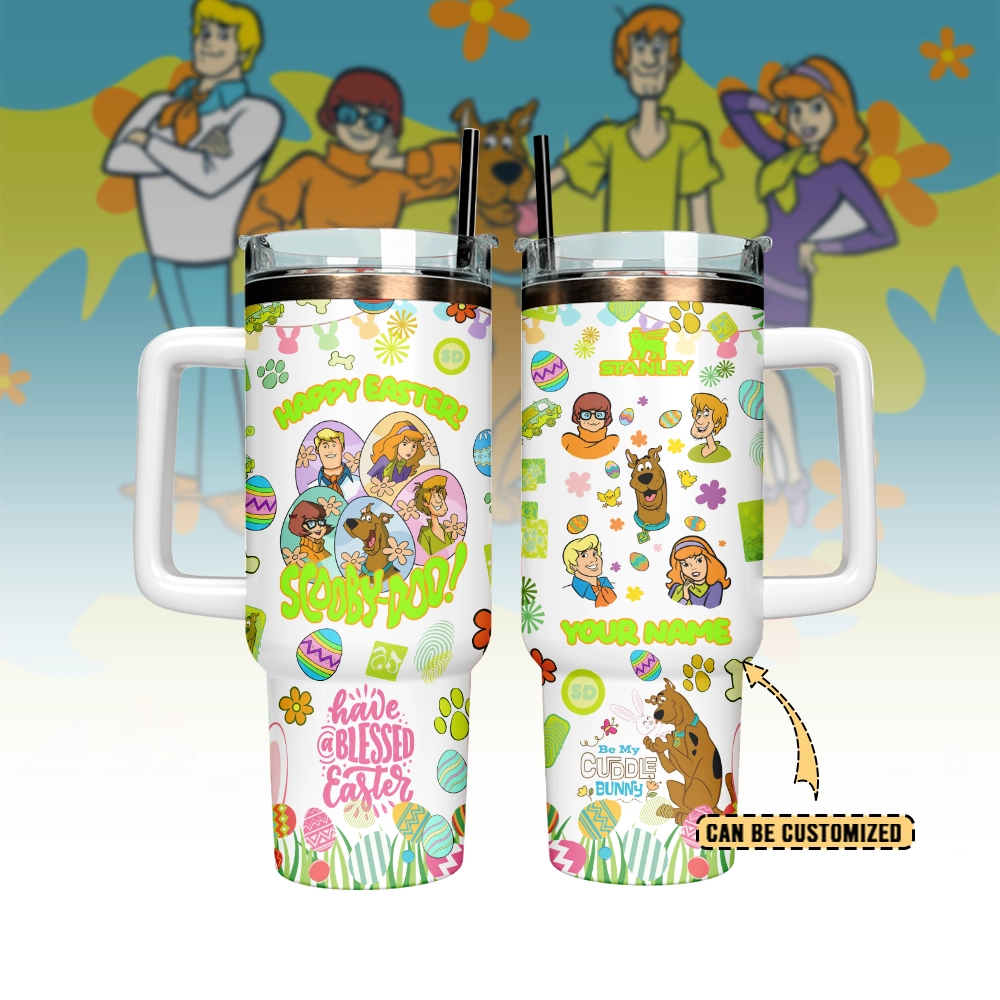 Scooby-Doo x Happy Easter Custom Stanley Quencher 40oz Stainless Steel Tumbler With Handle