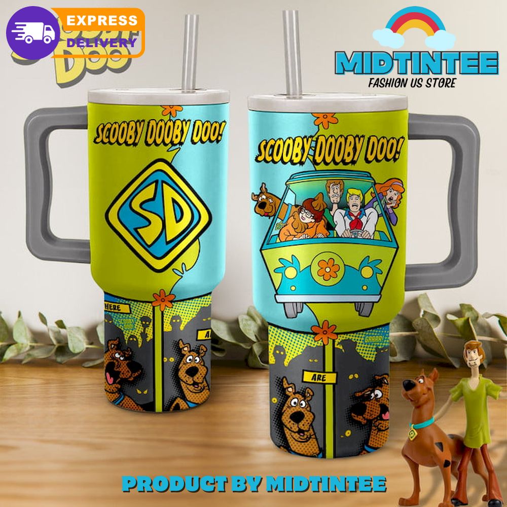 Scoopy Doo Cartoon Custom Stanley Quencher 40oz Stainless Steel Tumbler With Handle