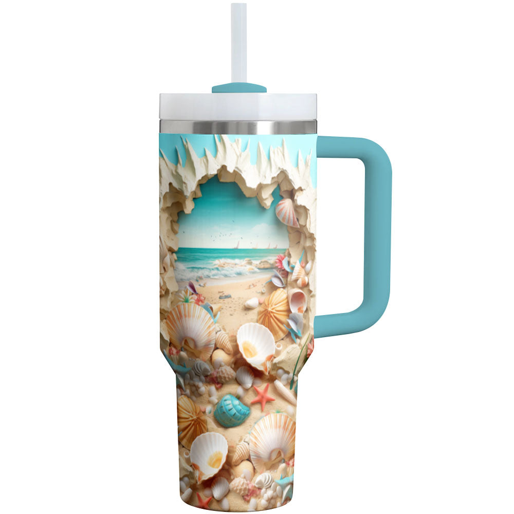 Sea Custom Stanley Quencher 40oz Stainless Steel Tumbler With Handle