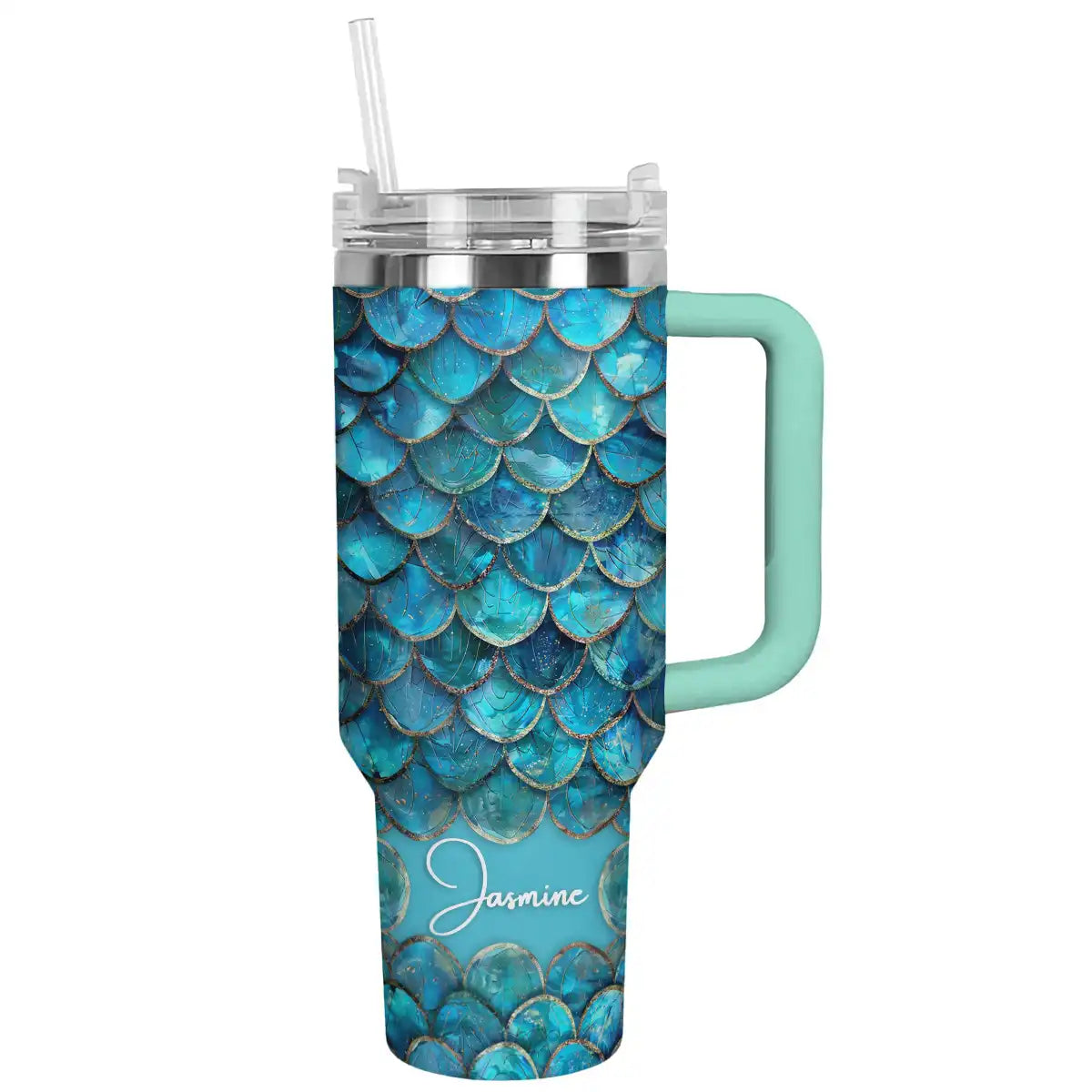 Sea Mermaid Custom Stanley Quencher 40oz Stainless Steel Tumbler With Handle