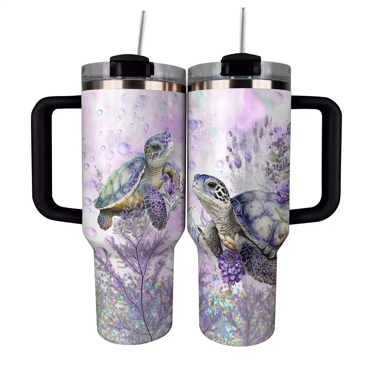 Sea Turtle Custom Stanley Quencher 40oz Stainless Steel Tumbler With Handle