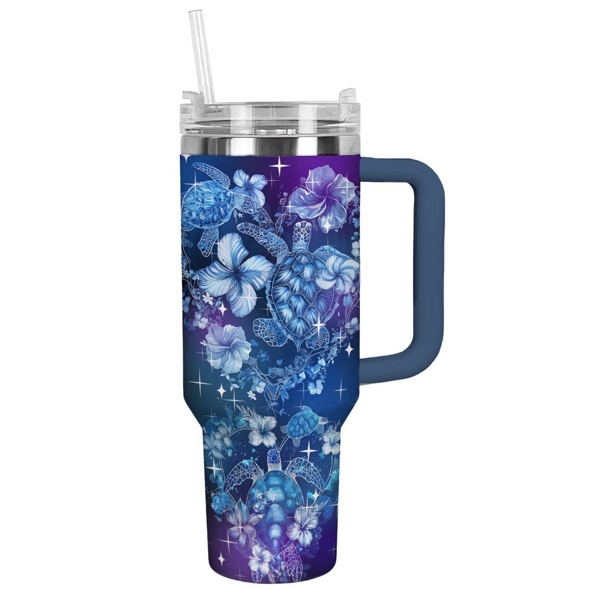 Sea Turtle Custom Stanley Quencher 40oz Stainless Steel Tumbler With Handle