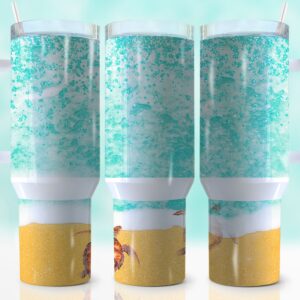 Sea Turtle Custom Stanley Quencher 40oz Stainless Steel Tumbler With Handle