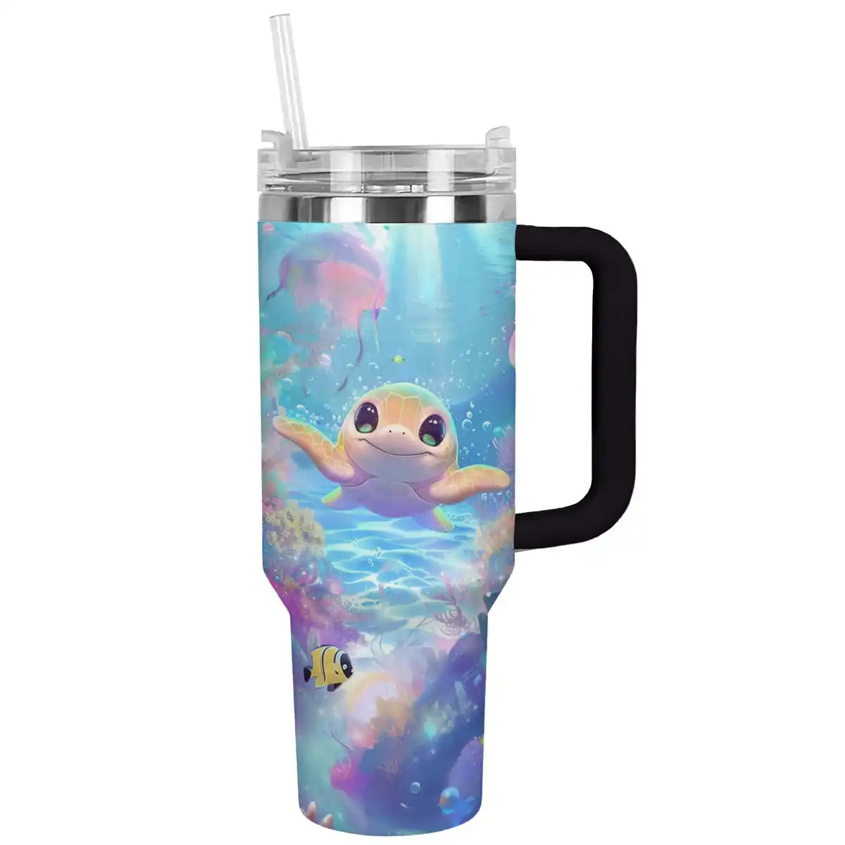 Sea Turtle Custom Stanley Quencher 40oz Stainless Steel Tumbler With Handle