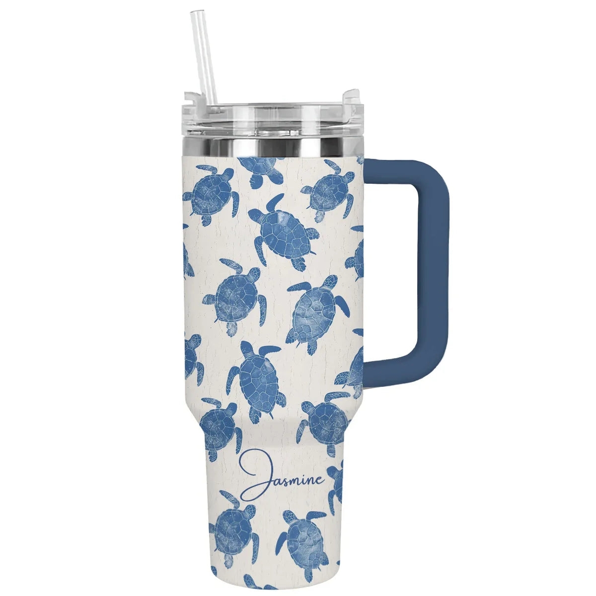 Sea Turtle Custom Stanley Quencher 40oz Stainless Steel Tumbler With Handle