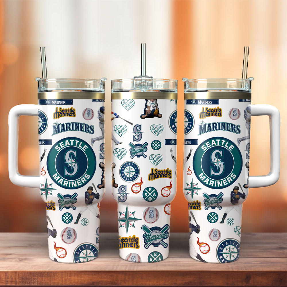 Seattle Mariners Baseball MLB Sport Custom Stanley Quencher 40oz Stainless Steel Tumbler With Handle