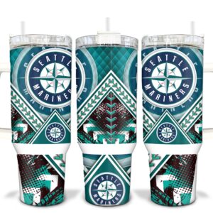 Seattle Mariners MLB Custom Stanley Quencher 40oz Stainless Steel Tumbler With Handle