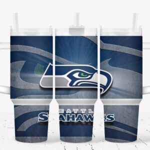 Seattle Seahawks Football NFL Custom Stanley Quencher 40oz Stainless Steel Tumbler With Handle