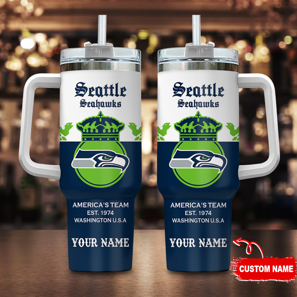 Seattle Seahawks NFL Corona Extra Custom Stanley Quencher 40oz Stainless Steel Tumbler With Handle