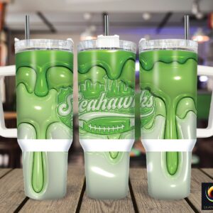 Seattle Seahawks NFL Custom Stanley Quencher 40oz Stainless Steel Tumbler With Handle