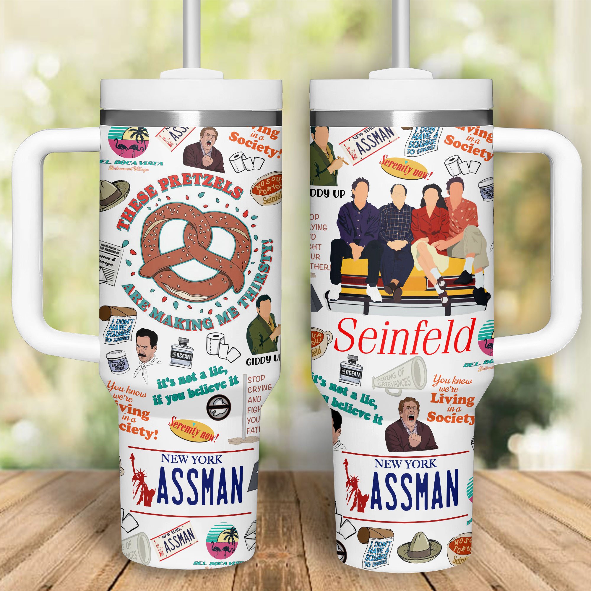 Seinfeld Movies Custom Stanley Quencher 40oz Stainless Steel Tumbler With Handle