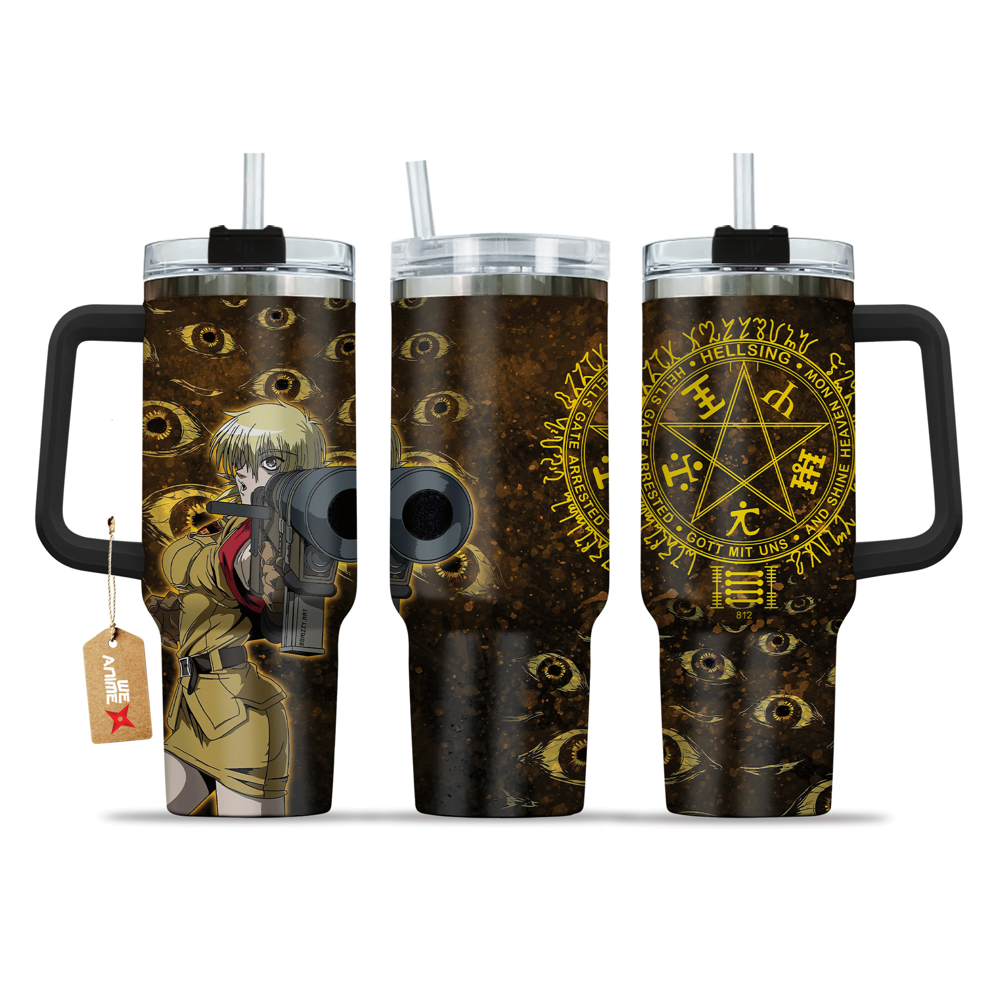 Seras Victoria Hellsing Anime Custom Stanley Quencher 40oz Stainless Steel Tumbler With Handle