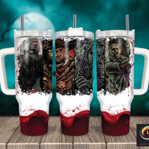 Serial Killers Horror Characters Movies Custom Stanley Quencher 40oz Stainless Steel Tumbler With Handle