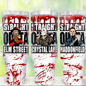 Serial Killers Horror Characters Movies Custom Stanley Quencher 40oz Stainless Steel Tumbler With Handle