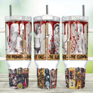 Serial Killers Horror Characters Movies Custom Stanley Quencher 40oz Stainless Steel Tumbler With Handle