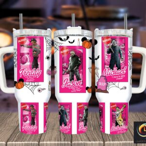 Serial Killers Horror Characters Movies Custom Stanley Quencher 40oz Stainless Steel Tumbler With Handle