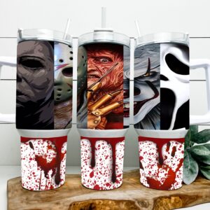 Serial Killers Horror Movies Custom Stanley Quencher 40oz Stainless Steel Tumbler With Handle