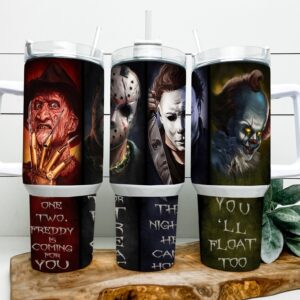 Serial Killers Horror Movies Custom Stanley Quencher 40oz Stainless Steel Tumbler With Handle