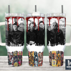 Serial Killers Horror Movies Custom Stanley Quencher 40oz Stainless Steel Tumbler With Handle