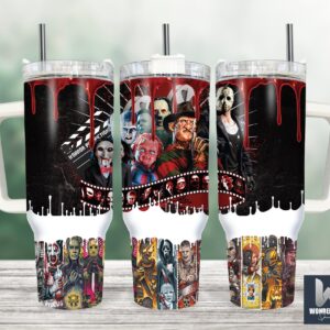 Serial Killers Horror Movies Custom Stanley Quencher 40oz Stainless Steel Tumbler With Handle