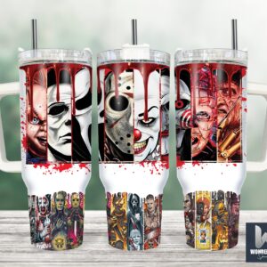 Serial Killers Horror Movies Custom Stanley Quencher 40oz Stainless Steel Tumbler With Handle