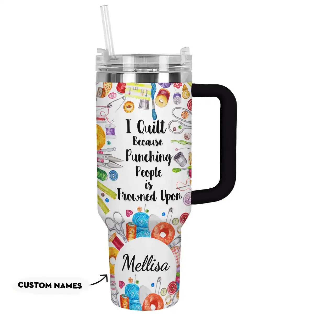 Sewing Machines Custom Stanley Quencher 40oz Stainless Steel Tumbler With Handle
