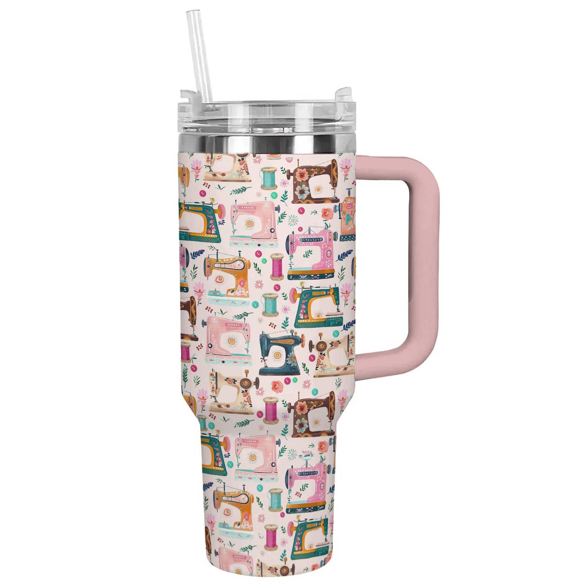 Sewing Machines Lovely Custom Stanley Quencher 40oz Stainless Steel Tumbler With Handle