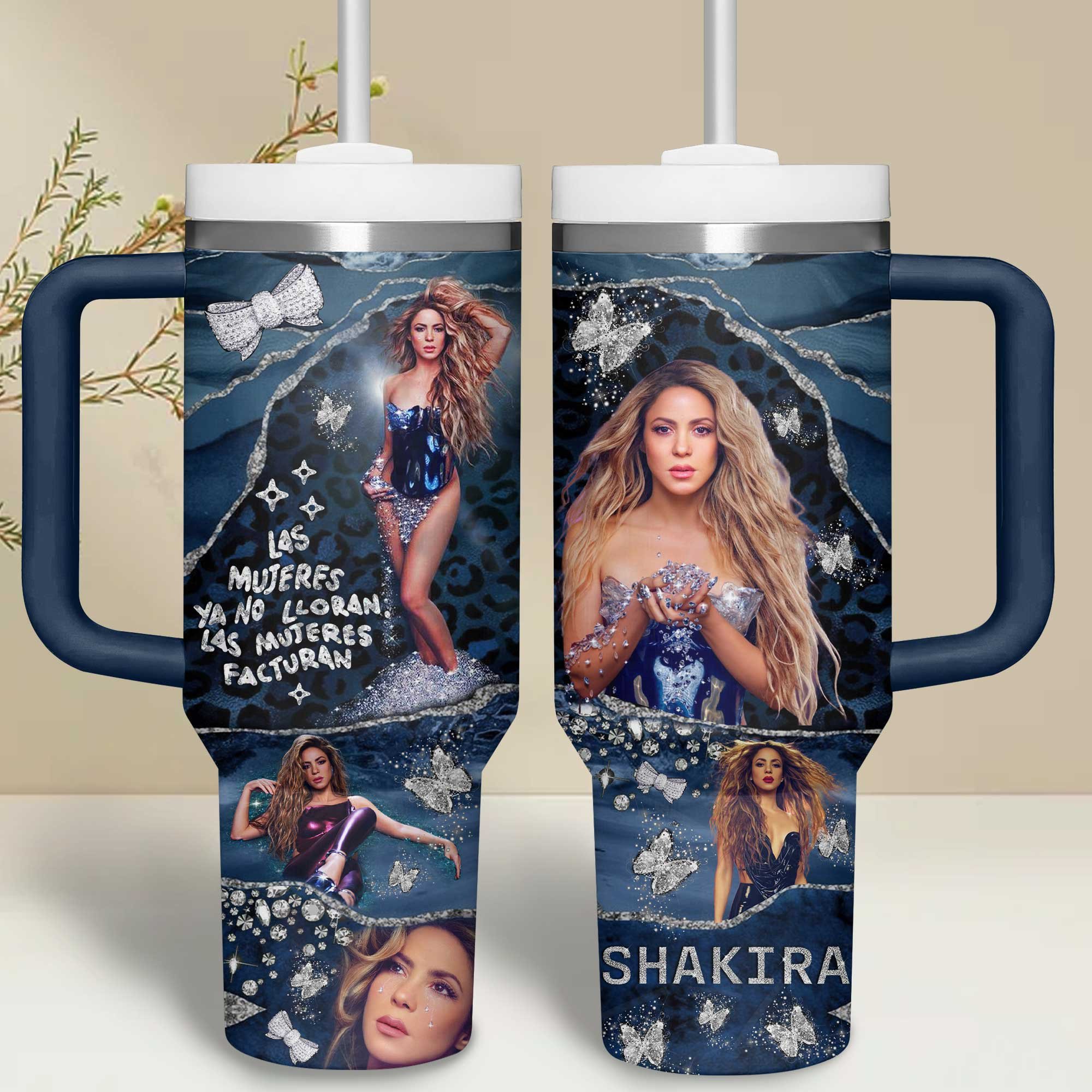 Shakira Music Custom Stanley Quencher 40oz Stainless Steel Tumbler With Handle