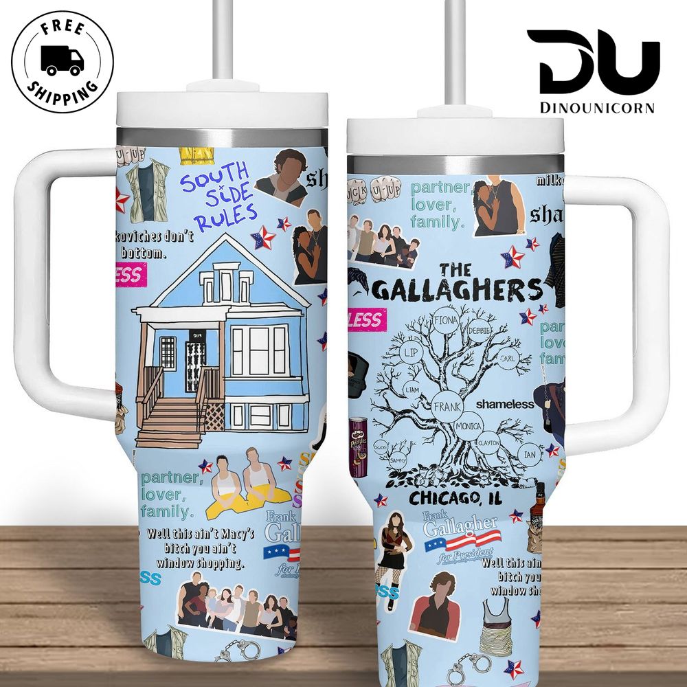 Shameless TV Series Custom Stanley Quencher 40oz Stainless Steel Tumbler With Handle