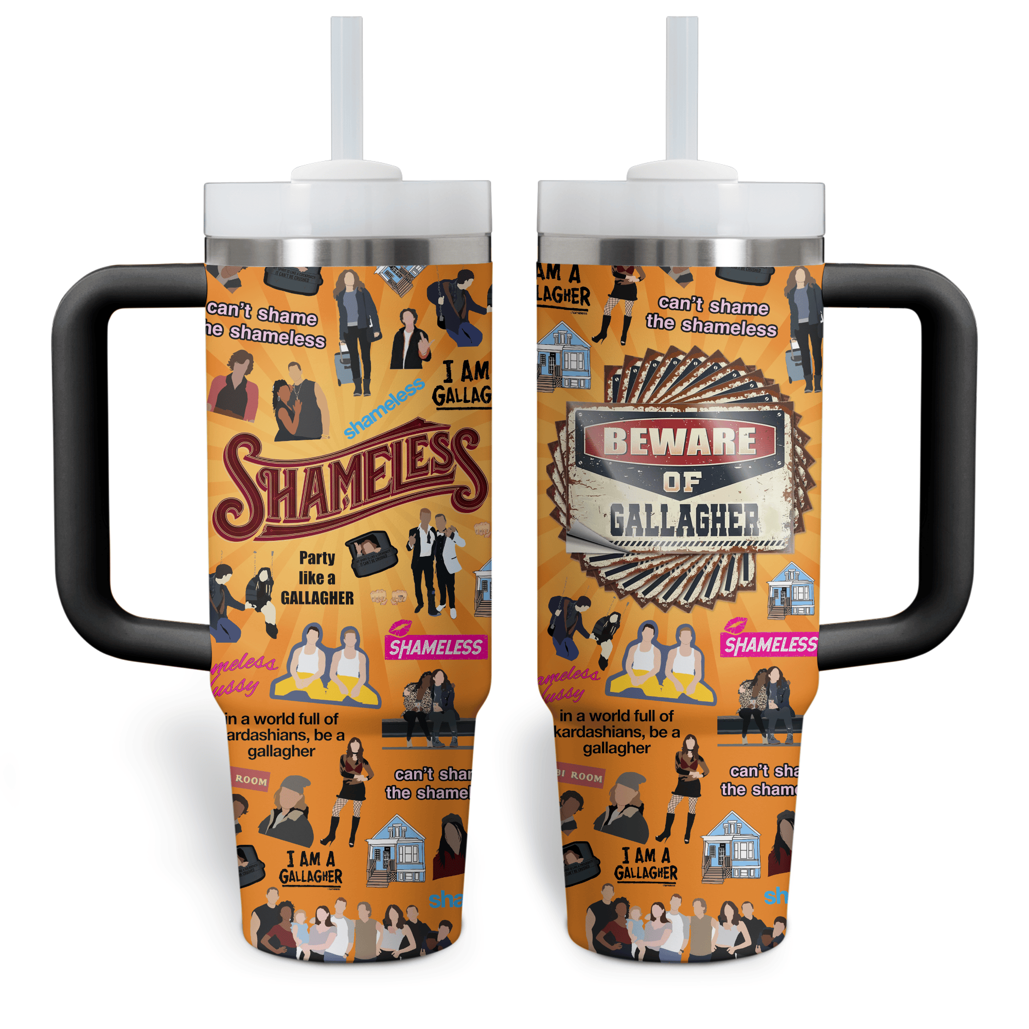 Shameless TV Series Custom Stanley Quencher 40oz Stainless Steel Tumbler With Handle