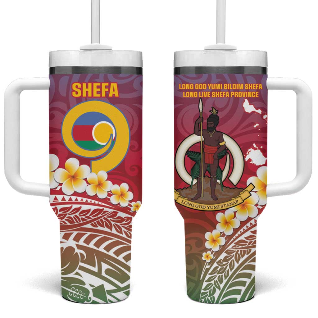 Shefa Province Vanuatu Map With Plumeria Flag Color Custom Stanley Quencher 40oz Stainless Steel Tumbler With Handle