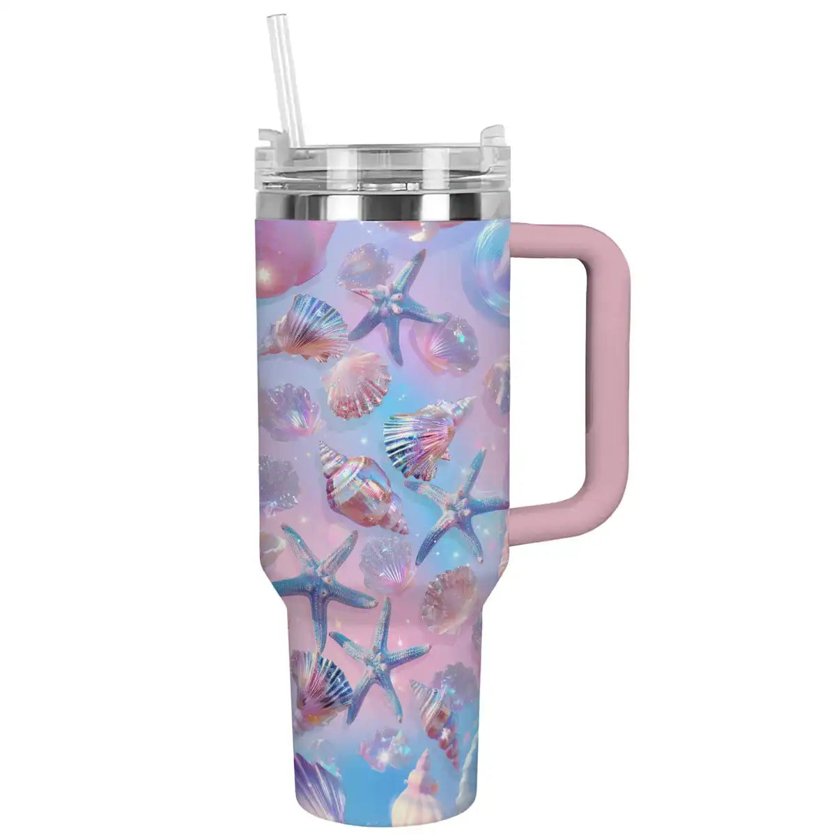 Shell Pearl Custom Stanley Quencher 40oz Stainless Steel Tumbler With Handle