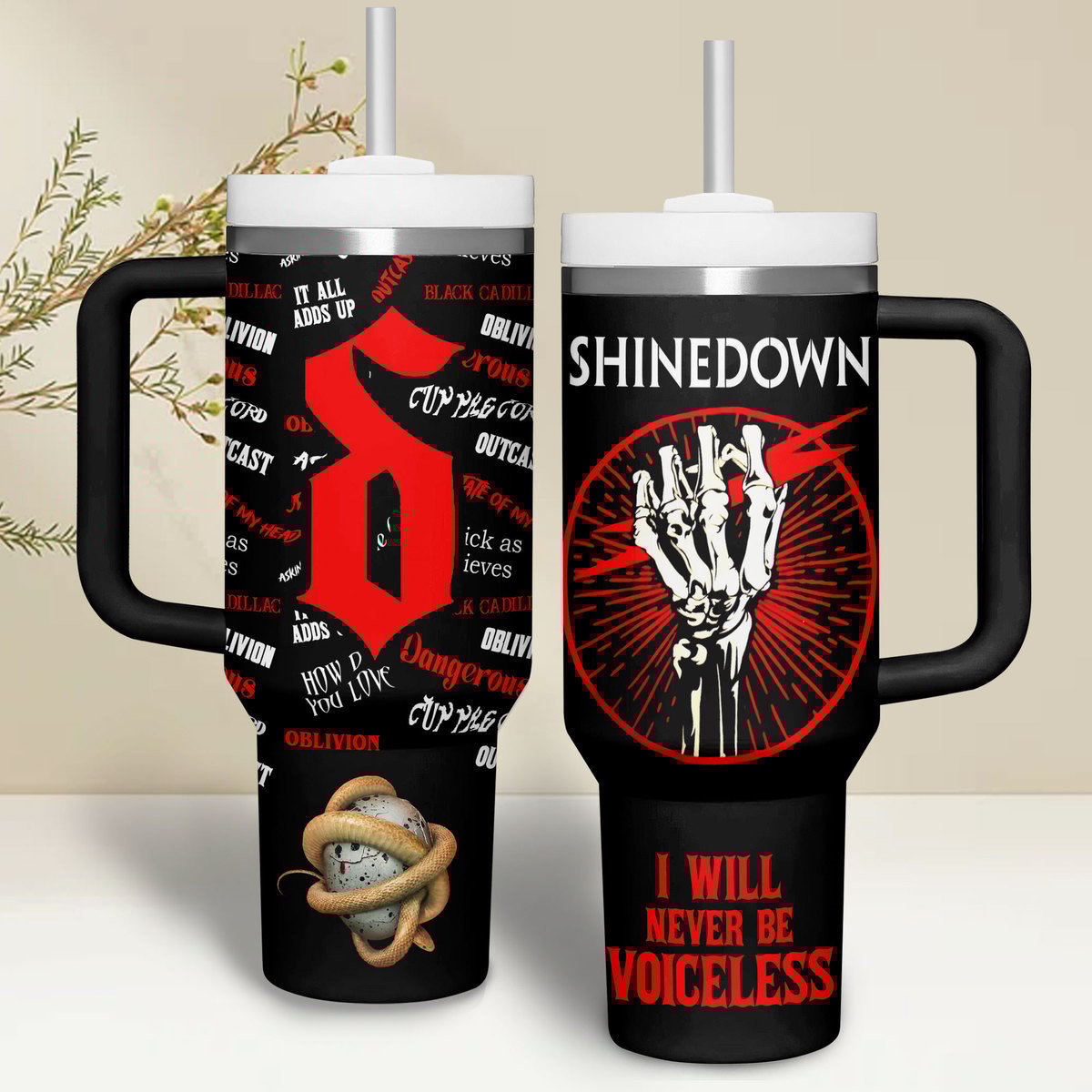 Shinedown Music Custom Stanley Quencher 40oz Stainless Steel Tumbler With Handle