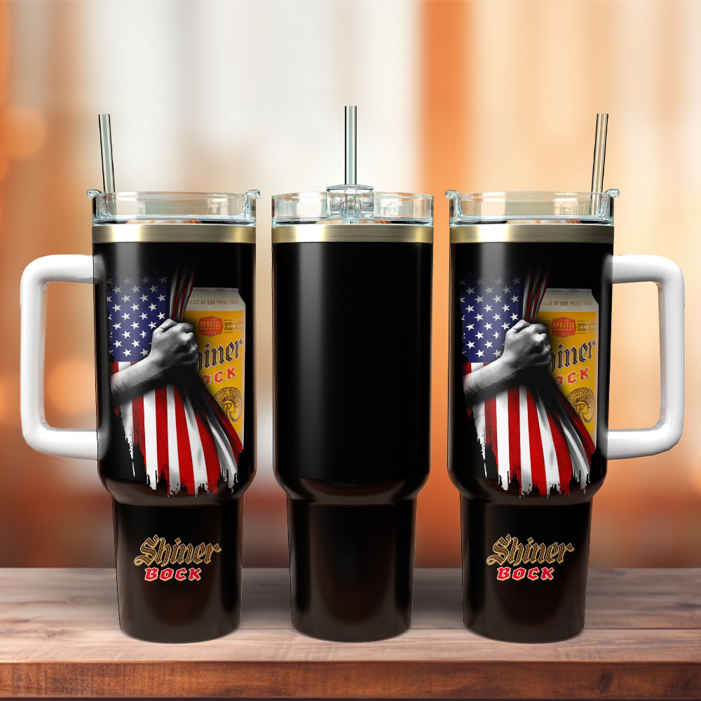 Shiner Bock Beer Custom Stanley Quencher 40oz Stainless Steel Tumbler With Handle