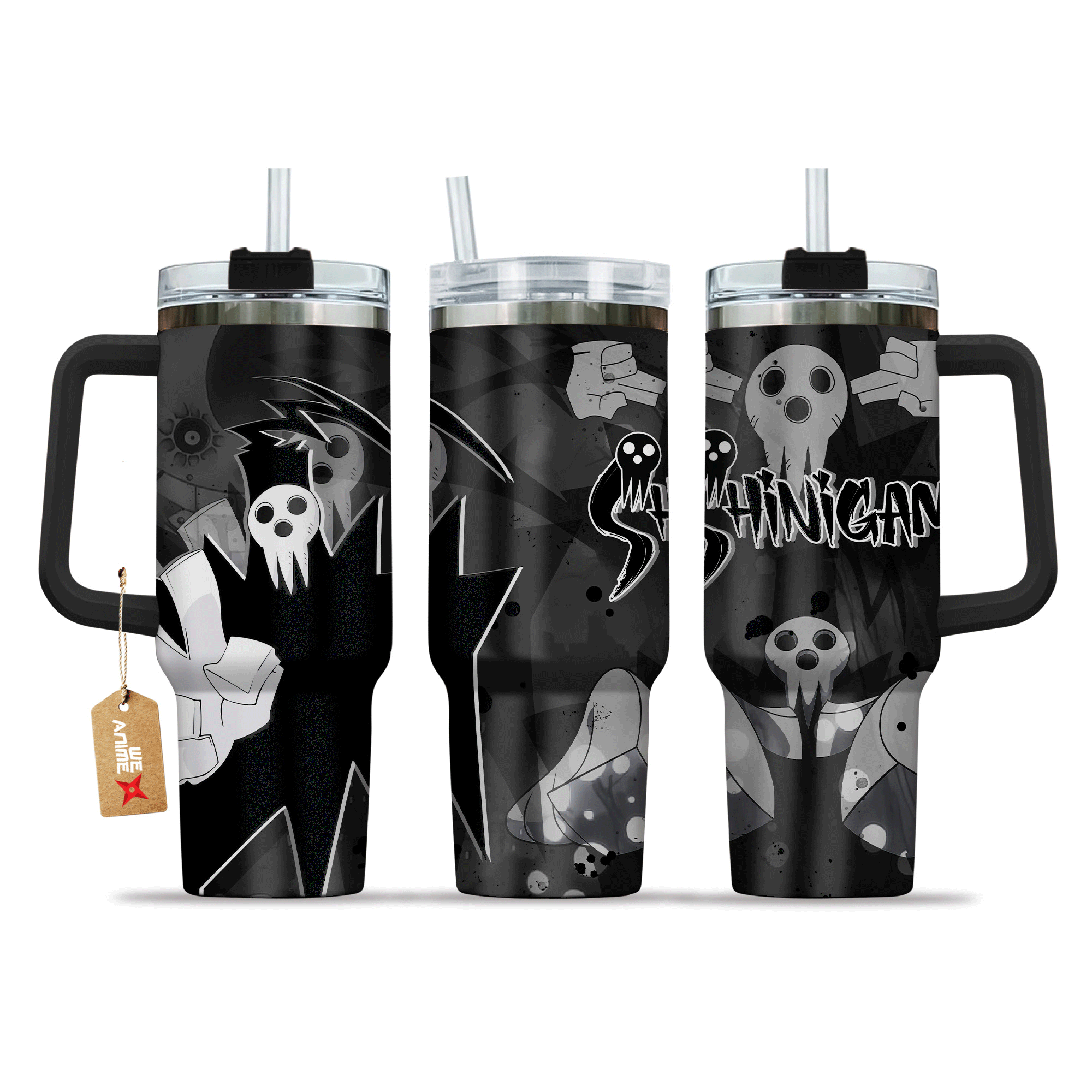 Shinigami Soul Eater Anime Custom Stanley Quencher 40oz Stainless Steel Tumbler With Handle