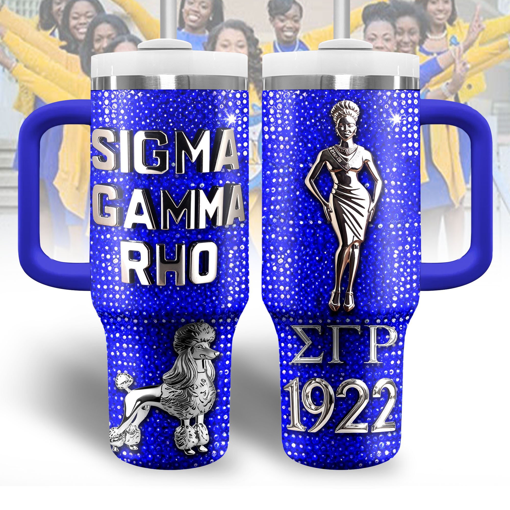 Sigma Gamma Rho Custom Stanley Quencher 40oz Stainless Steel Tumbler With Handle