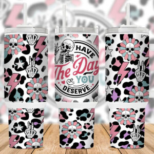 Skull Have The Day Custom Stanley Quencher 40oz Stainless Steel Tumbler With Handle
