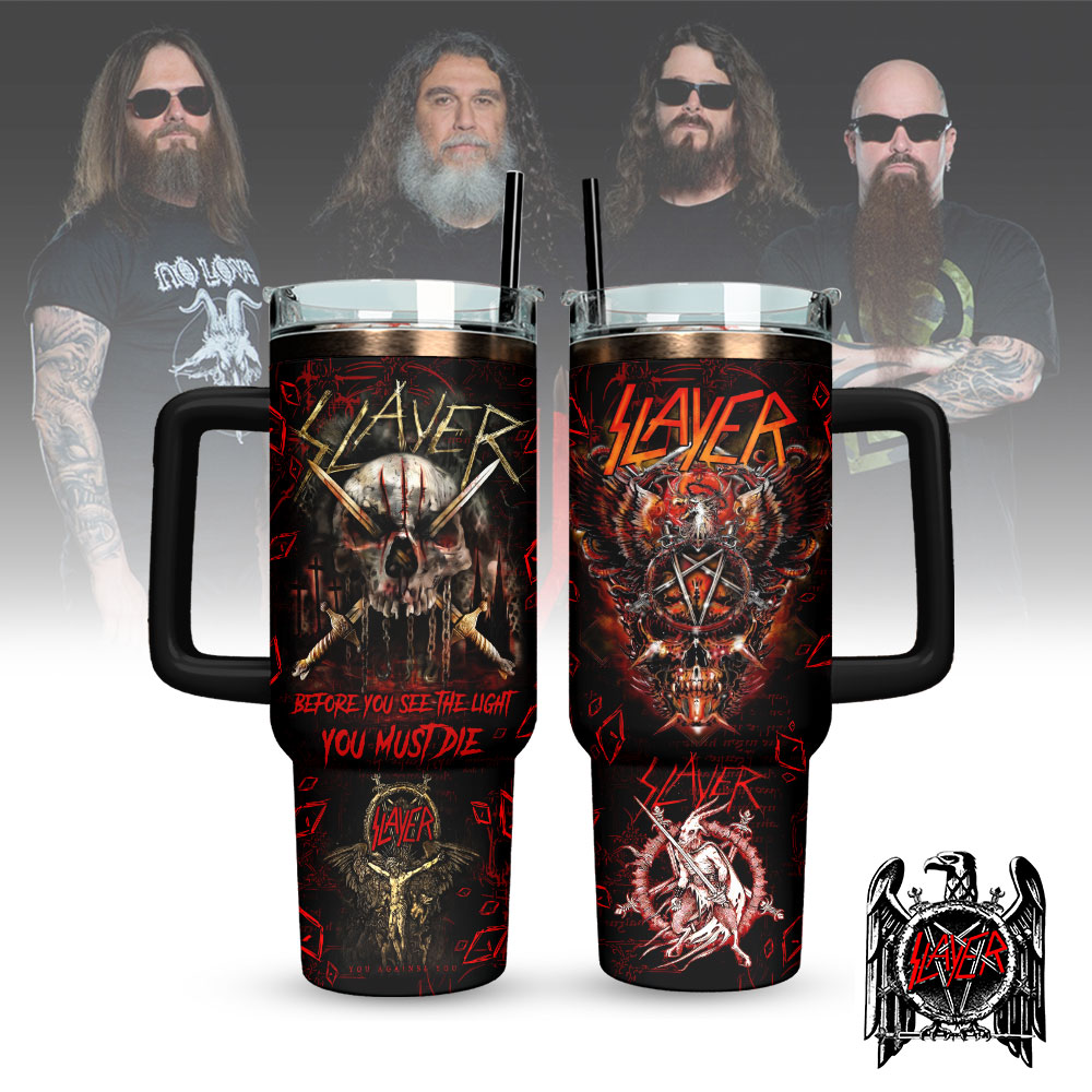 Slayer Band Custom Stanley Quencher 40oz Stainless Steel Tumbler With Handle