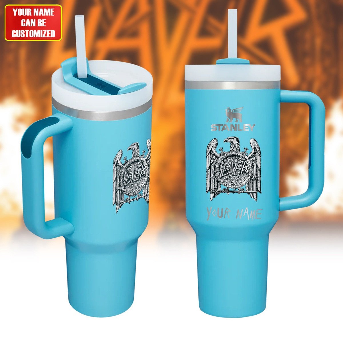 Slayer Music Custom Stanley Quencher 40oz Stainless Steel Tumbler With Handle