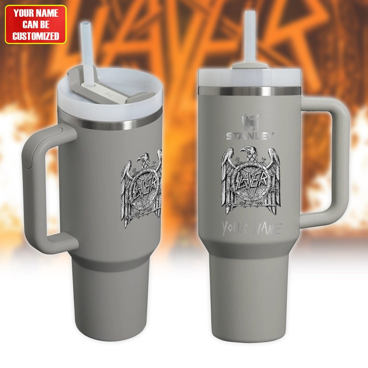 Slayer Music Custom Stanley Quencher 40oz Stainless Steel Tumbler With Handle