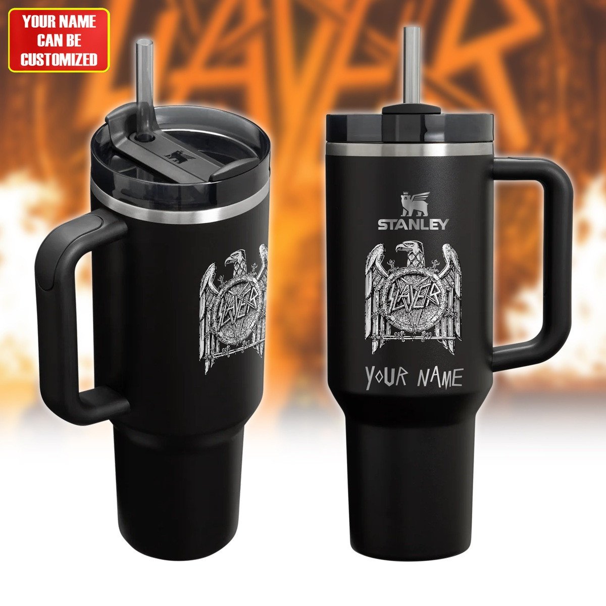 Slayer Music Custom Stanley Quencher 40oz Stainless Steel Tumbler With Handle
