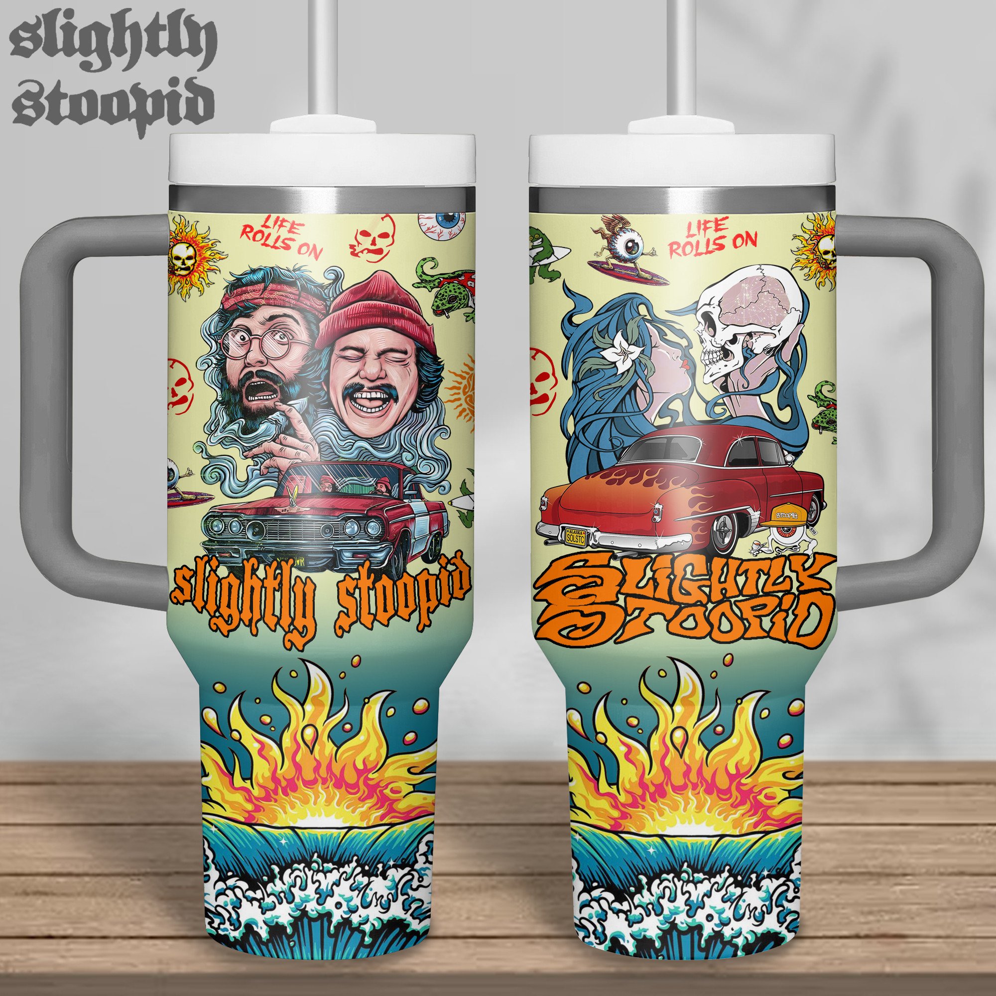 Slightly Stoopid Music Custom Stanley Quencher 40oz Stainless Steel Tumbler With Handle