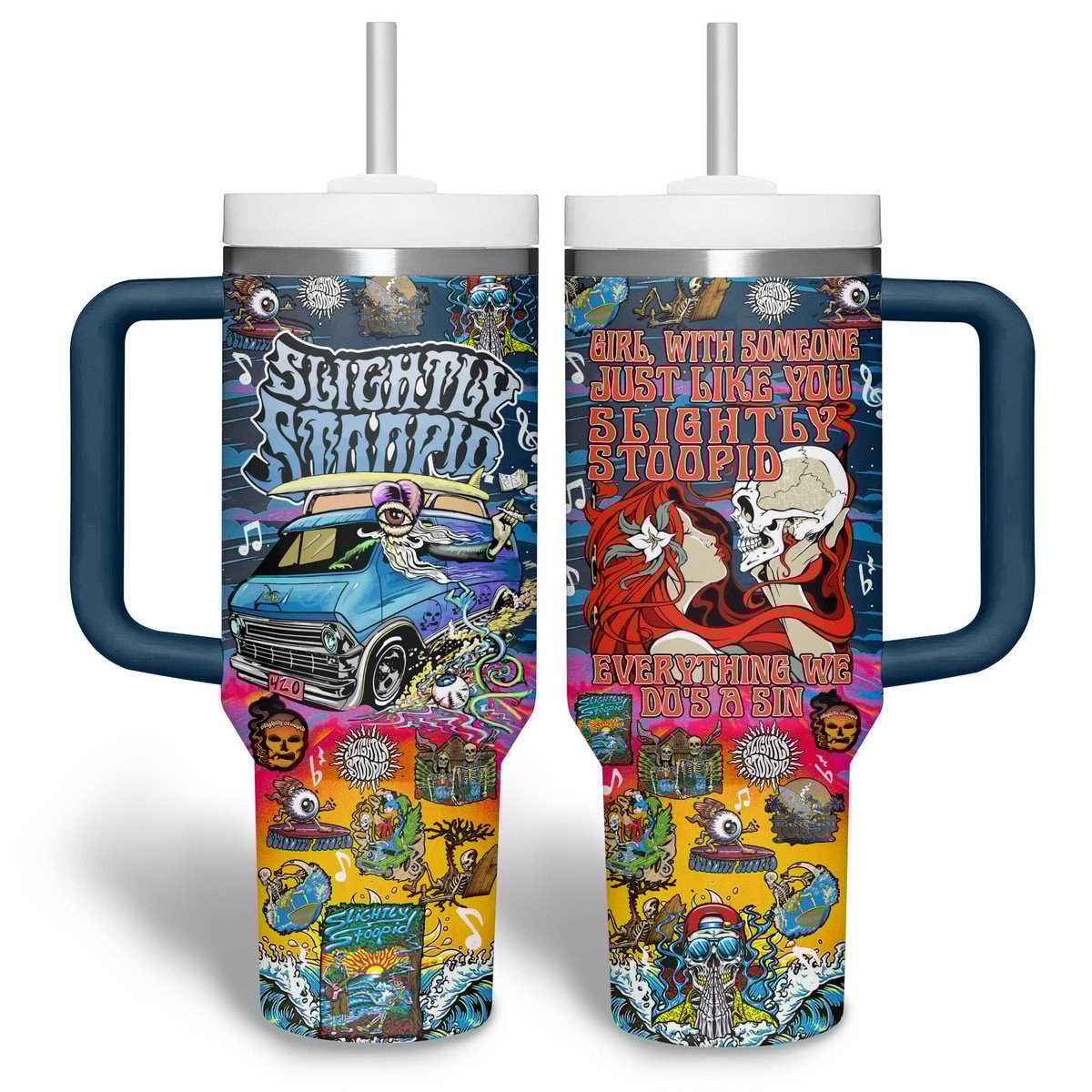 Slightly Stoopid Music Custom Stanley Quencher 40oz Stainless Steel Tumbler With Handle