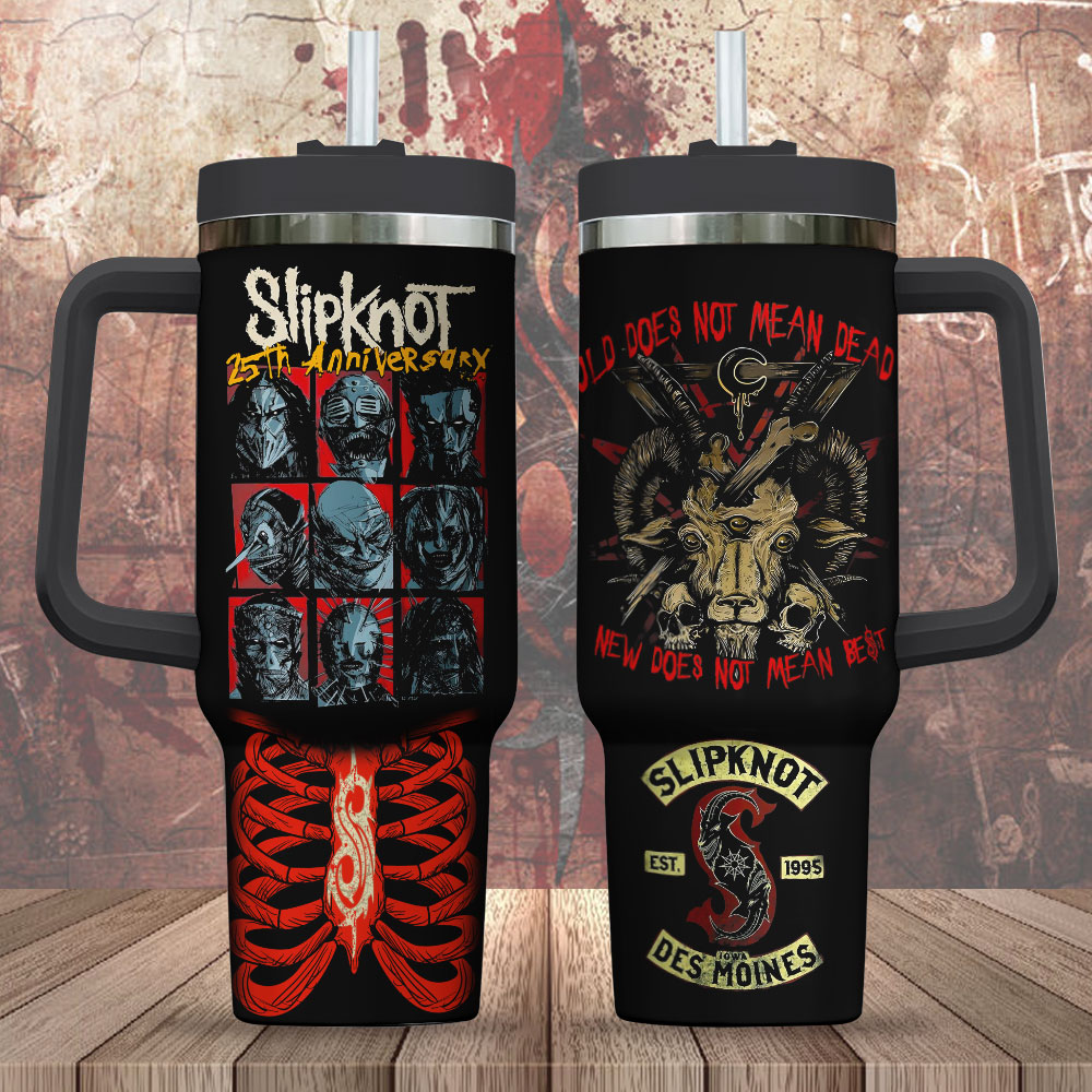 Slipknot Music Custom Stanley Quencher 40oz Stainless Steel Tumbler With Handle