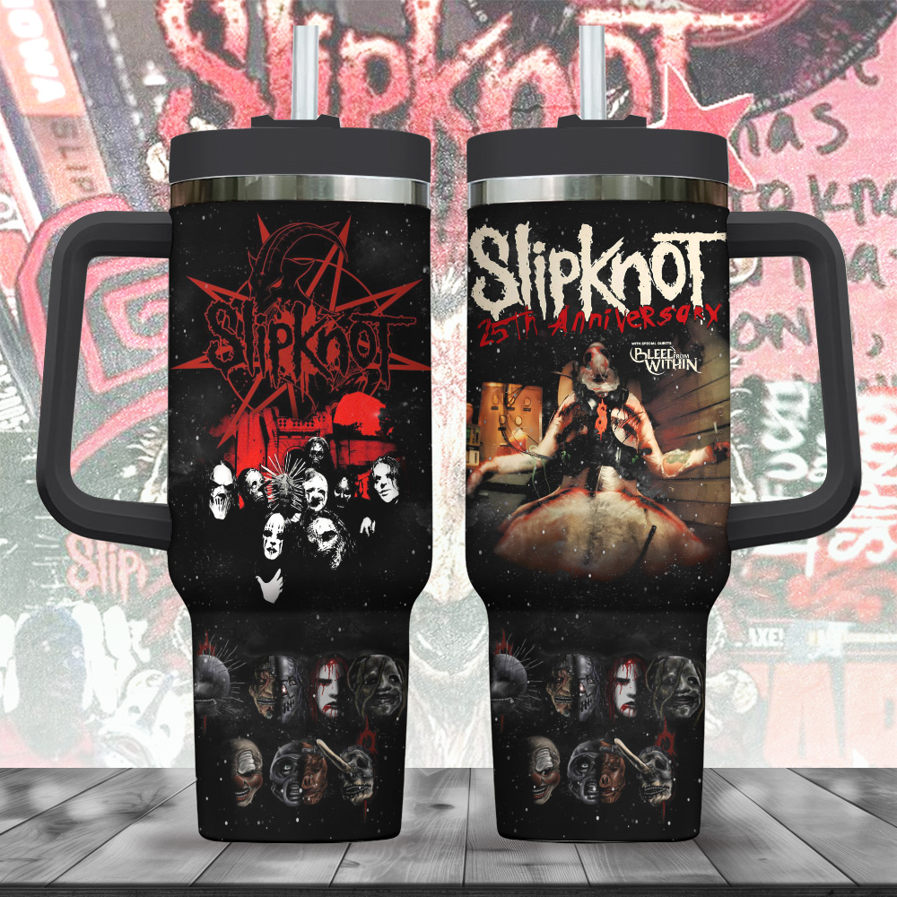 Slipknot Music Custom Stanley Quencher 40oz Stainless Steel Tumbler With Handle