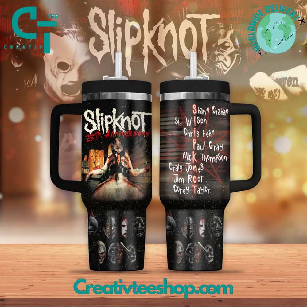 Slipknot Music Custom Stanley Quencher 40oz Stainless Steel Tumbler With Handle