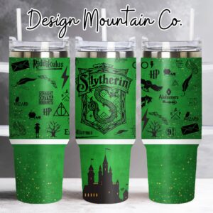 Slytherin Harry Potter Movies Custom Stanley Quencher 40oz Stainless Steel Tumbler With Handle