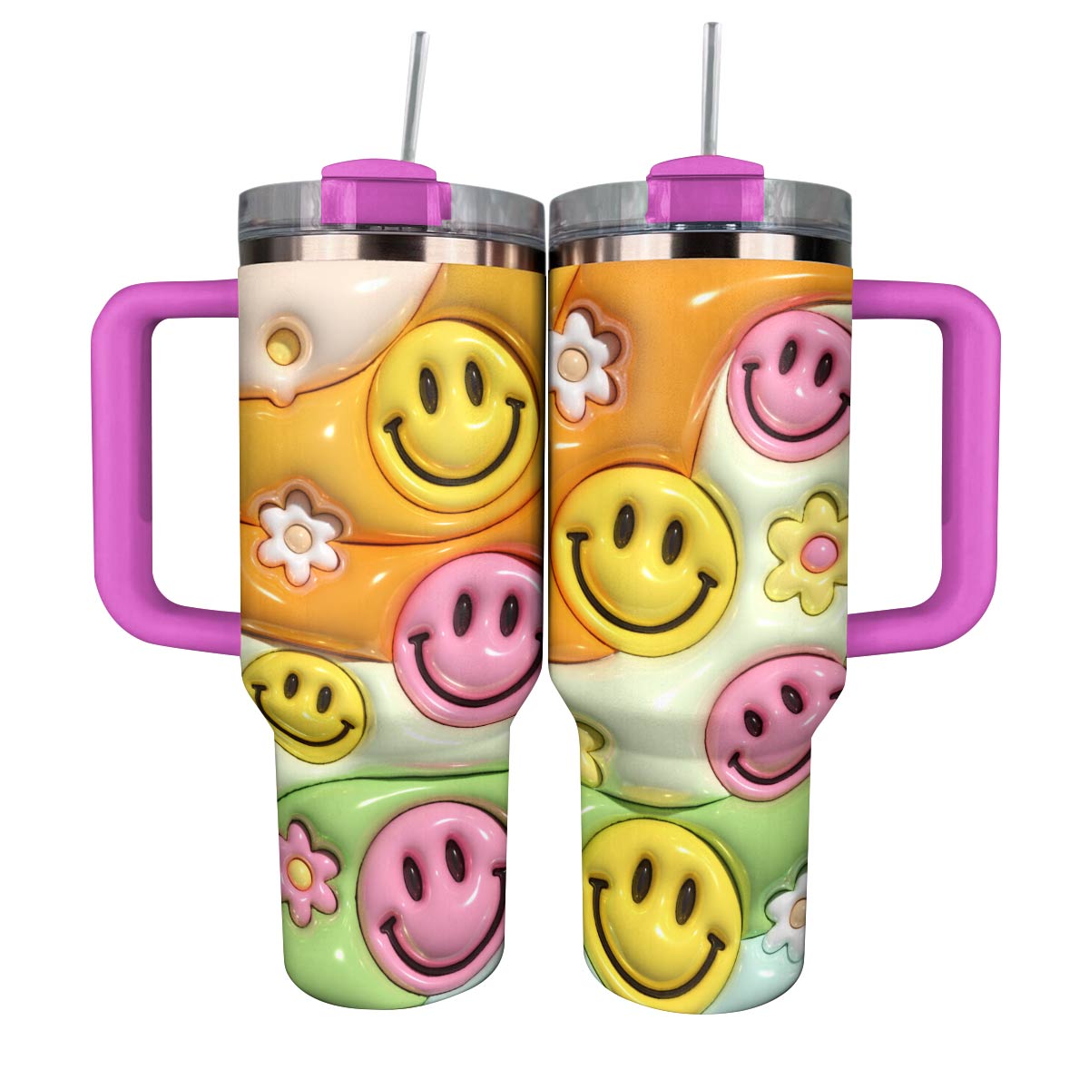 Smile Baby Custom Stanley Quencher 40oz Stainless Steel Tumbler With Handle