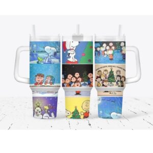 Snoopy Peanuts Cartoon Custom Stanley Quencher 40oz Stainless Steel Tumbler With Handle